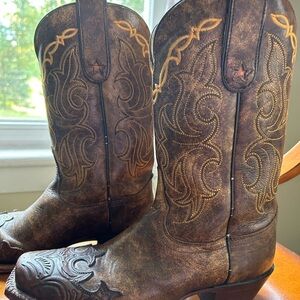 Tony Lama western dancing Cowgirl boots snip toe  size 71/2 EUC